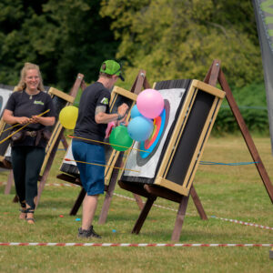 archery in Margam Park South Wales ladies with targets