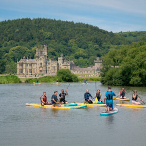 paddle boarding Margam Park castle sup lesson